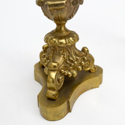 Pair of French, Gilt Bronze Candelabras