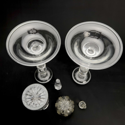 Steuben Candelabras and Other Glass, Group of 5