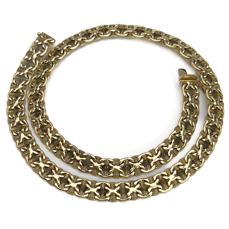 Gold Italian Byzantine Link Necklace