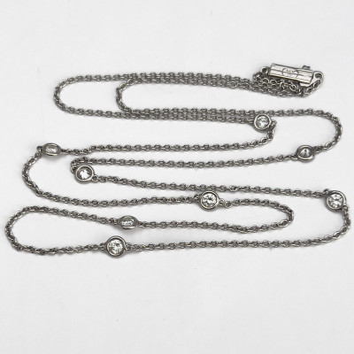 Image for Lot White Gold and Diamond Station Necklace
