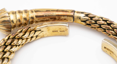 Gilt Silver Collar Necklace and Cuff Bracelets, Set