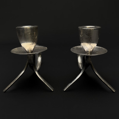 Gonzalo Moreno - Pair of Silver Candlesticks