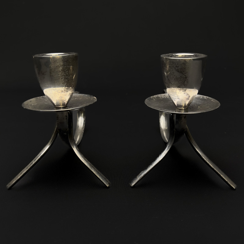 Gonzalo Moreno - Pair of Silver Candlesticks