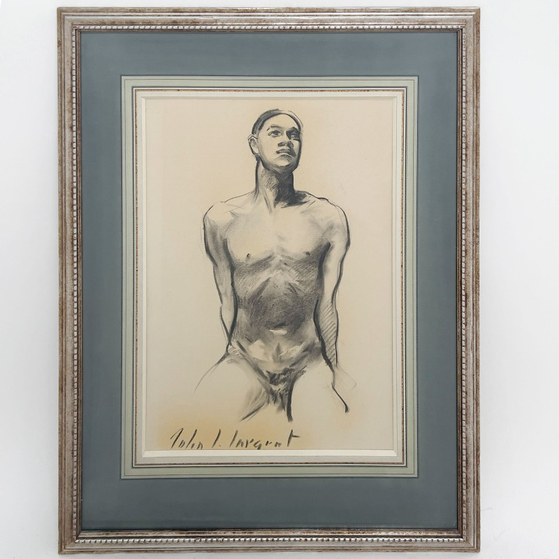 John Singer Sargent (Attributed) - Study of a Seated Male Model/Thomas E. McKeller