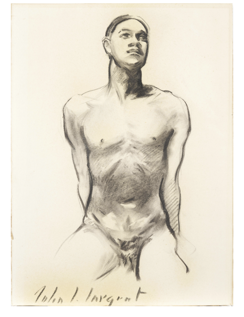 John Singer Sargent (Attributed) - Study of a Seated Male Model/Thomas E. McKeller
