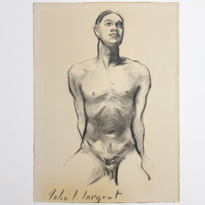 John Singer Sargent (Attributed) - Study of a Seated Male Model/Thomas E. McKeller
