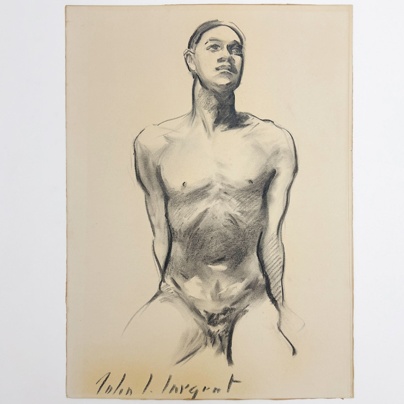 John Singer Sargent (Attributed) - Study of a Seated Male Model/Thomas E. McKeller