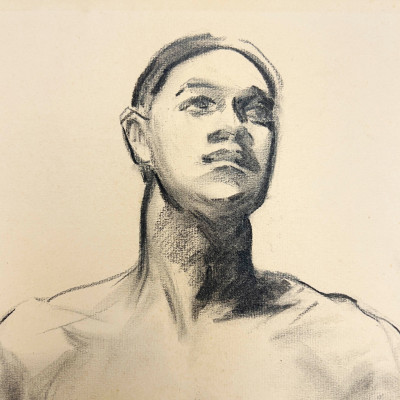 John Singer Sargent (Attributed) - Study of a Seated Male Model/Thomas E. McKeller