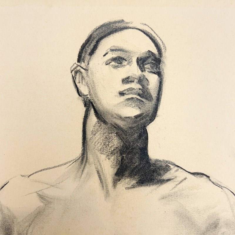 John Singer Sargent (Attributed) - Study of a Seated Male Model/Thomas E. McKeller