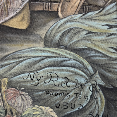 Balinese Painting (Open Air Market Scene)