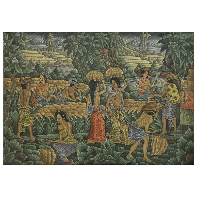 Balinese Painting (Farming Scene)