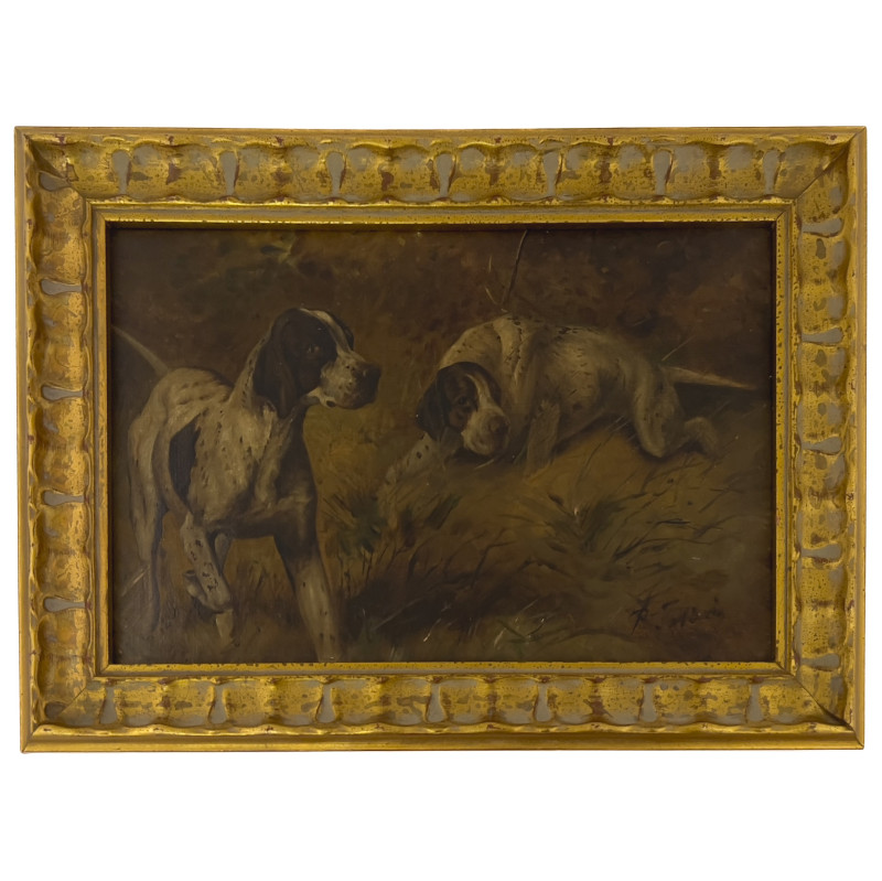 Unknown Artist - Sporting Art (Painting of Two Pointers)