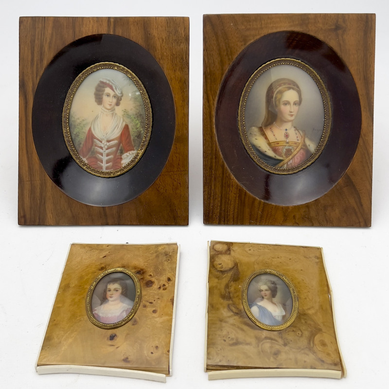 Four Miniature Oval Portraits on cellulose