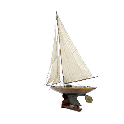 Four-Sail Gaff-Rigged Racing Pond Yacht