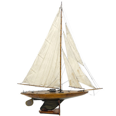 Image for Lot Four-Sail Gaff-Rigged Racing Pond Yacht