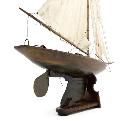 Four-Sail Gaff-Rigged Racing Pond Yacht