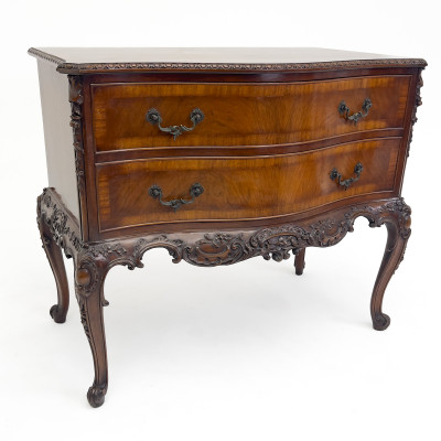 Rococo Revival Style Serpentine Two Drawer Chest