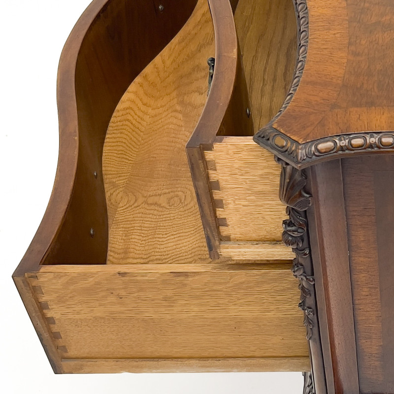 Rococo Revival Style Serpentine Two Drawer Chest