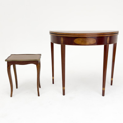 Image for Lot Federal Style Console Table and Louis XV Style Side Table