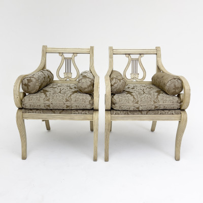 Thomasville Centennial Lyre-back Arm Chairs, Pair
