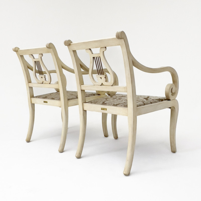 Thomasville Centennial Lyre-back Arm Chairs, Pair