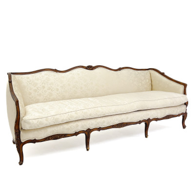 Image for Lot Louis XV Style Upholstered Walnut Sofa