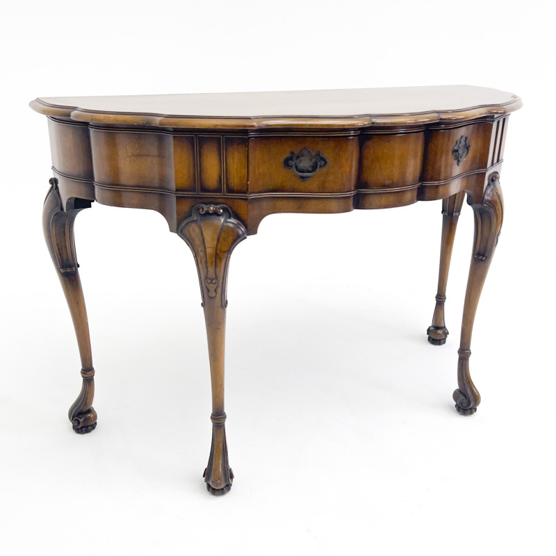 A Queen Anne Style Demilune Console