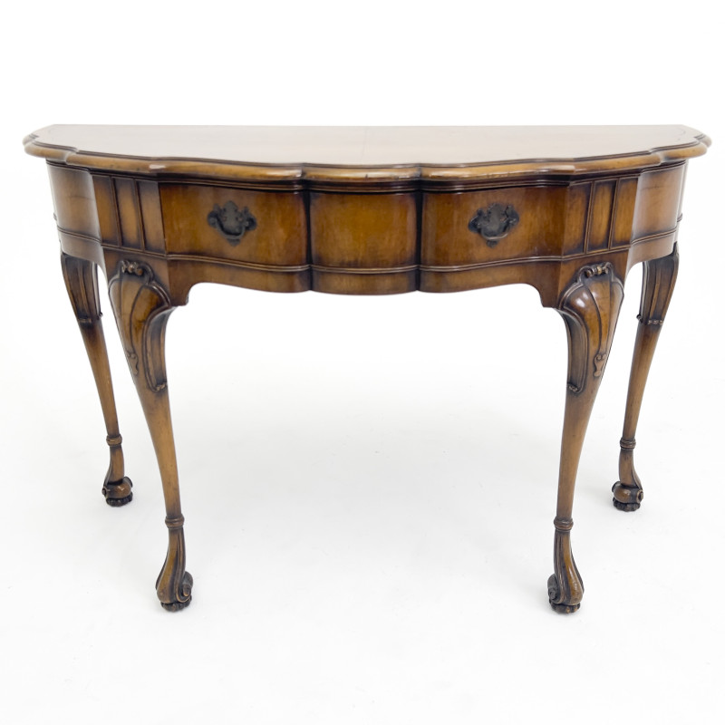 A Queen Anne Style Demilune Console