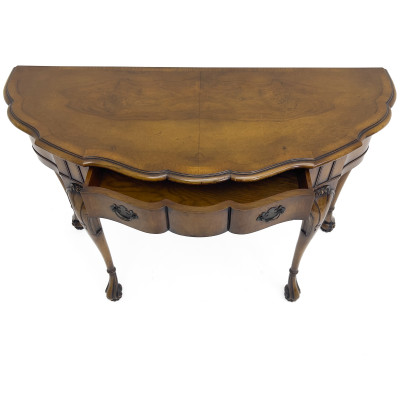 A Queen Anne Style Demilune Console