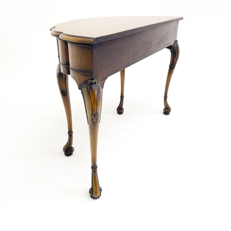 A Queen Anne Style Demilune Console