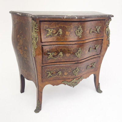 Image for Lot Louis XV Style Marquetry Bombe Commode