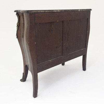 Louis XV Style Marquetry Bombe Commode