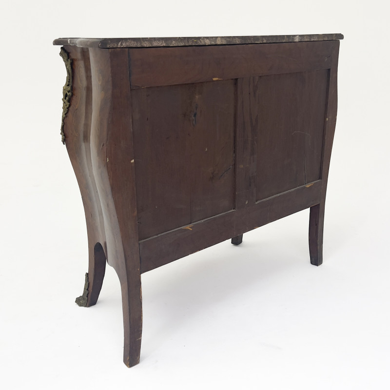 Louis XV Style Marquetry Bombe Commode