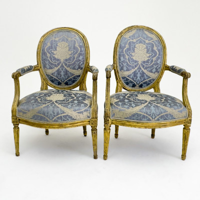 Image for Lot A Pair of Louis XVI Style Fauteuils