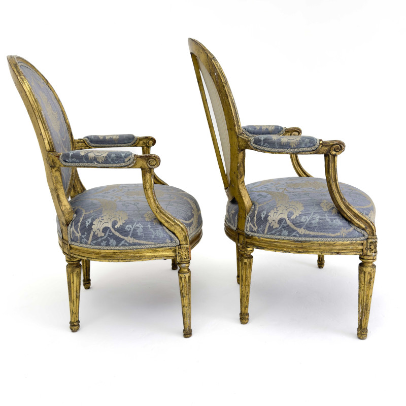 A Pair of Louis XVI Style Fauteuils