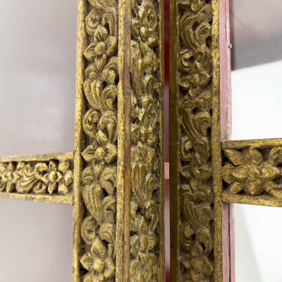 A Pair of Thai Gilt Wood Display Cabinets