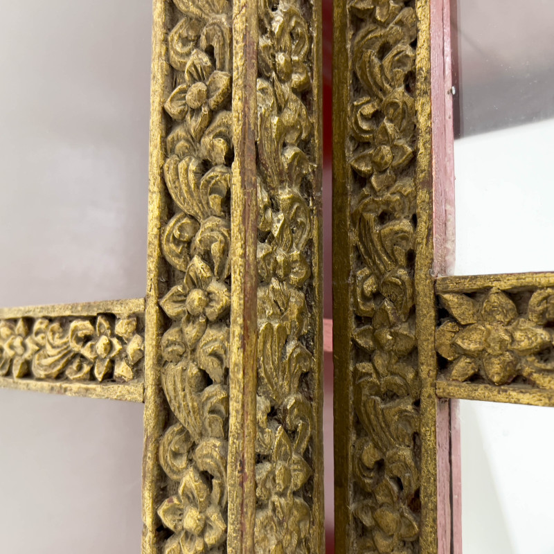 A Pair of Thai Gilt Wood Display Cabinets