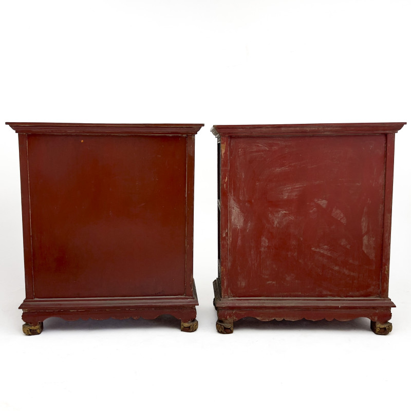 A Pair of Thai Gilt Wood Display Cabinets