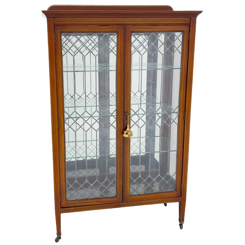 Edwardian Style Mahogany Mullioned Glass Display Cabinet