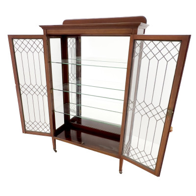Edwardian Style Mahogany Mullioned Glass Display Cabinet