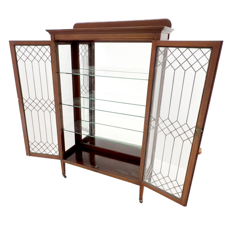 Edwardian Style Mahogany Mullioned Glass Display Cabinet