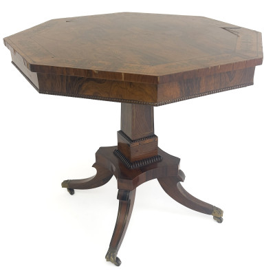 Image for Lot Octagonal Regency Rosewood Table