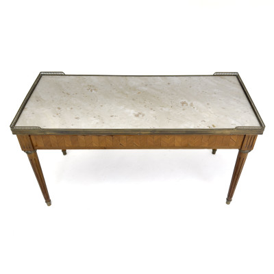 Louis XVI Style Marble Top Cocktail Table