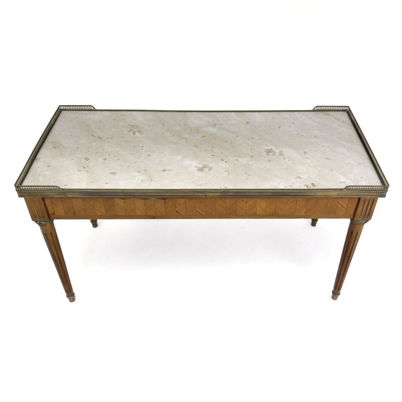 Louis XVI Style Marble Top Cocktail Table