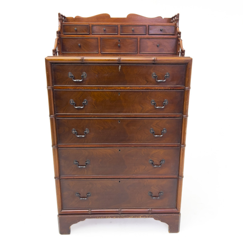 Georgian Style Faux Bamboo Tall Chest