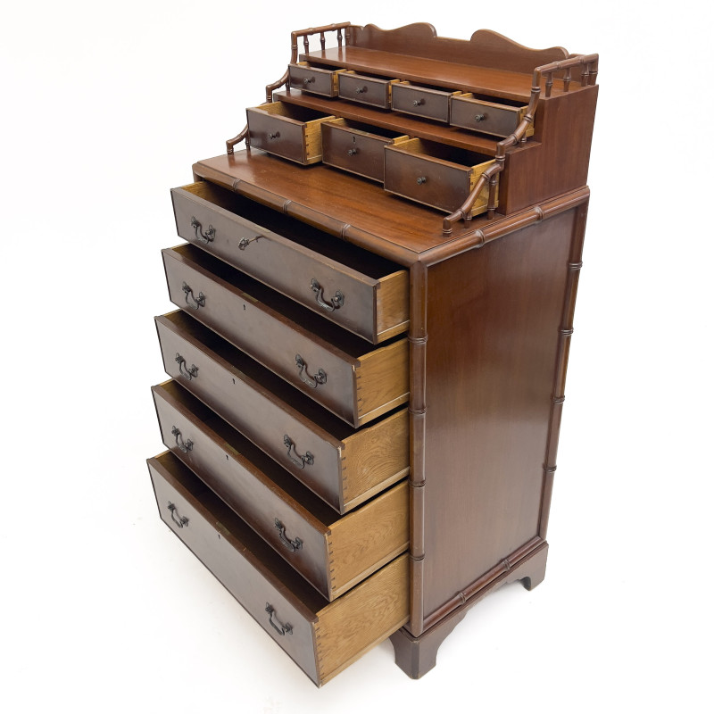 Georgian Style Faux Bamboo Tall Chest