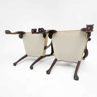 A Pair of Chippendale Style Carved Armchairs