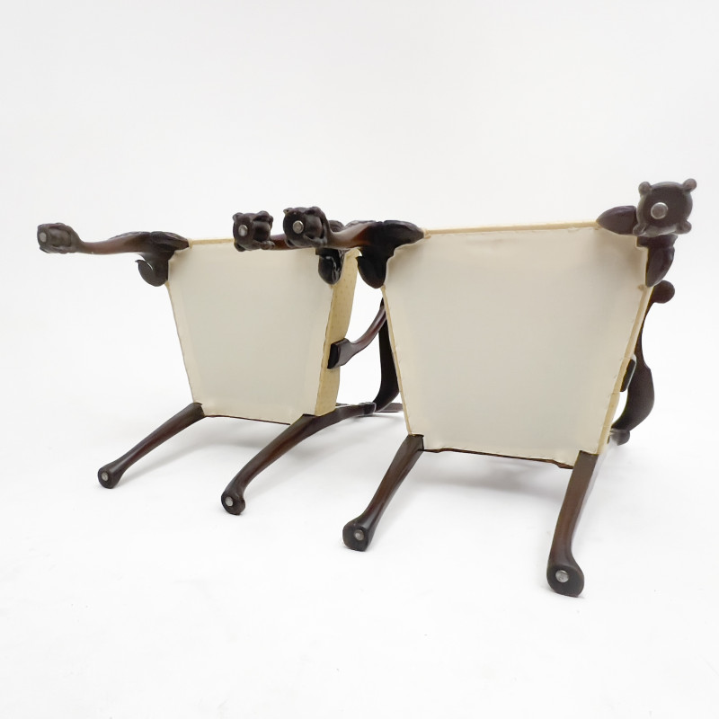 A Pair of Chippendale Style Carved Armchairs