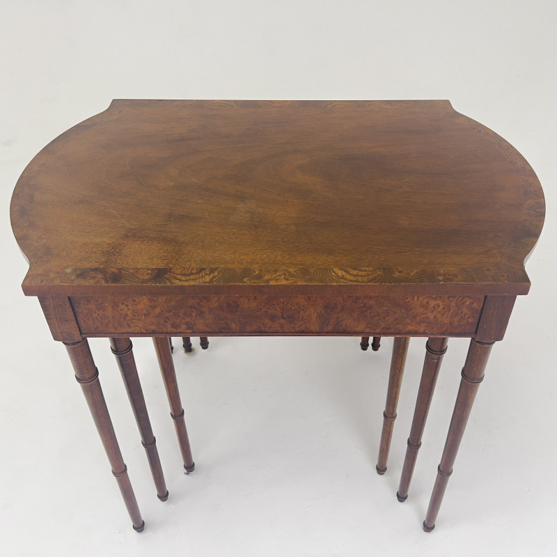 Baker Furniture - Mahogany Faux Bamboo Nesting Tables