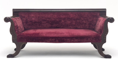 Empire Style Red Velvet Sofa
